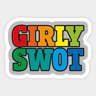 Girly swot (rainbow) Sticker